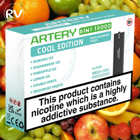 ARTERY POD'S  6 Repuestos - 18K Puffs - Cool Edition