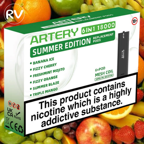 ARTERY POD'S  6 Repuestos - 18K Puffs - Summer Edition